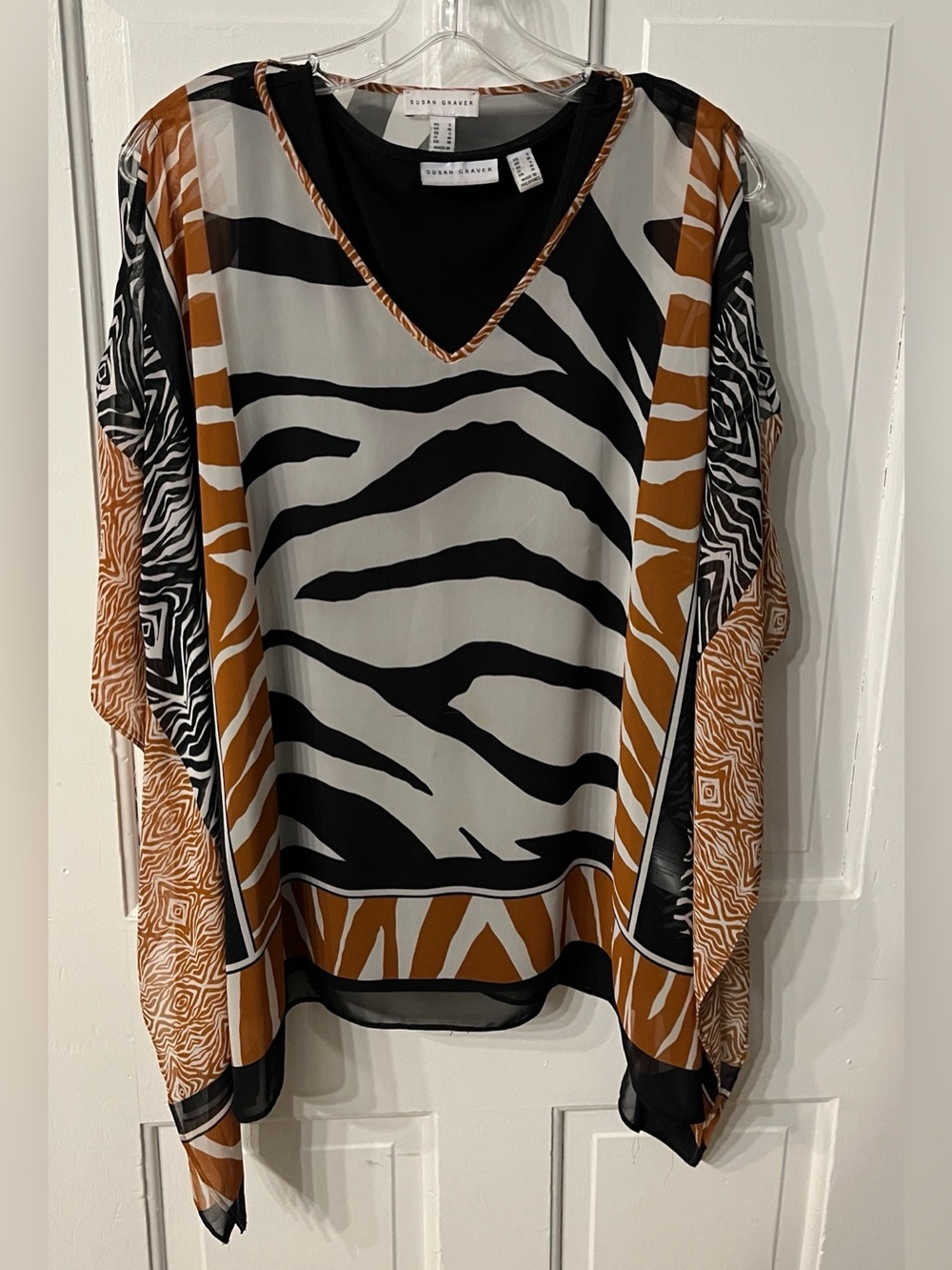 Susan Graver Silky Poncho and Sleeveless Tank Top Set size S